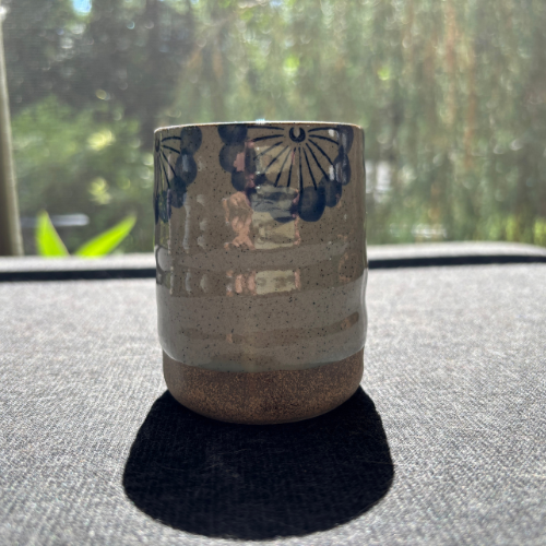 Japanese-Style Ceramic Mug - Blue Floral