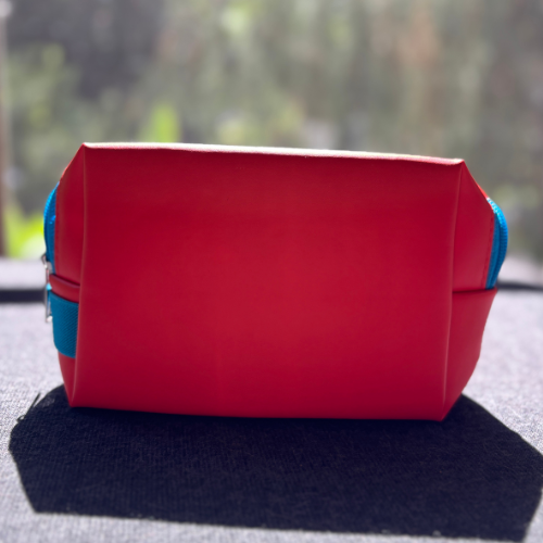 Colorful Orange & Aqua Makeup Bag