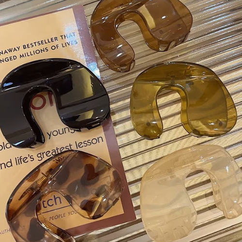 U-Shape Hair Claw Clip- Translucent White