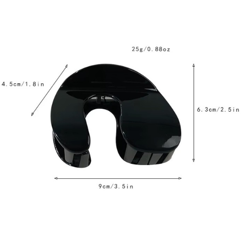 U-Shape Hair Claw Clip- Translucent White