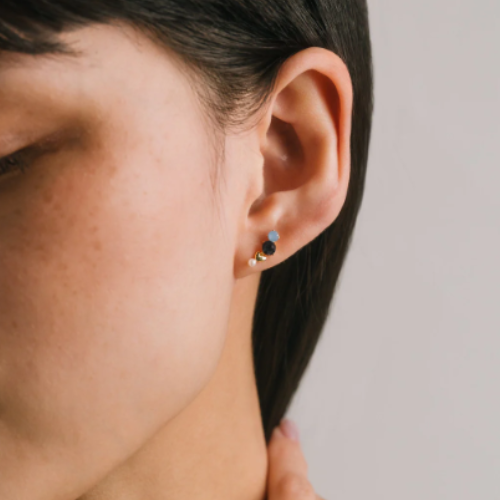 Les boucles d'oreilles Amorette grimpantes - Bleu