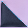 Serviettes de cocktail en coton et lin - Gris anthracite avec bordure bleue (lot de 4)