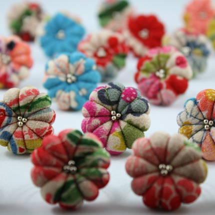 Bagues florales en tissu