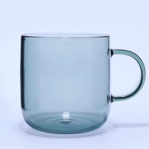 Hand-blown Glass Mug - Black (350ml)
