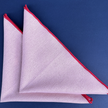 Serviettes de cocktail en coton et lin - Roses avec bordure rouge (Lot de 4) 