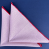Serviettes de cocktail en coton et lin - Roses avec bordure rouge (Lot de 4) 