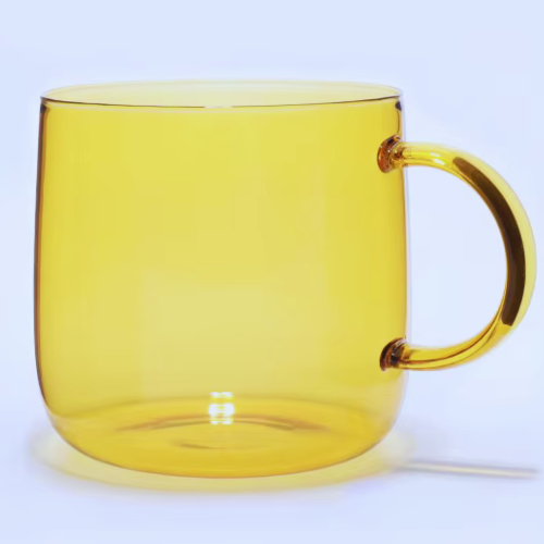 Hand-blown Glass Mug - Yellow (350ml)
