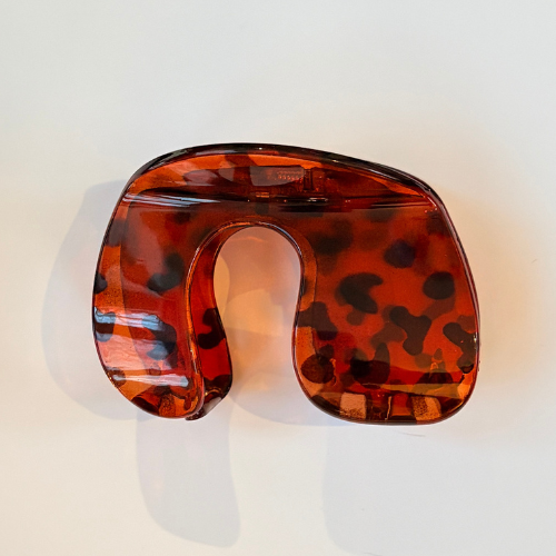 U-Shape Hair Claw Clip - Amber Tortoiseshell