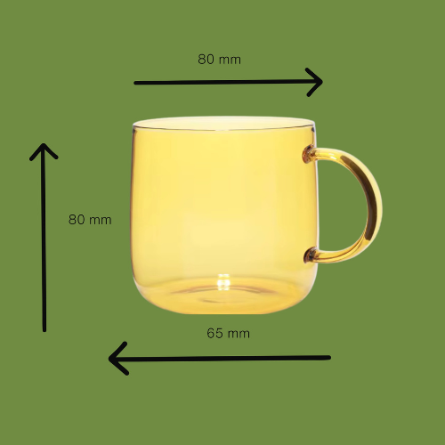 Hand-blown Glass Mug - Amber (350ml)