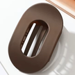 Oval Matte Hair Clip – Brown