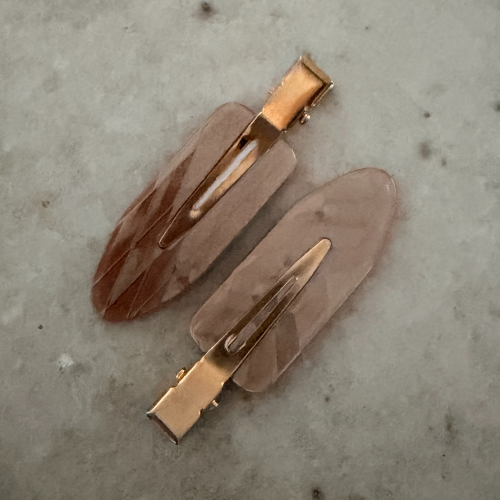Pinces à cheveux en acrylique sans plis – Lot de 2
