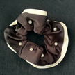 Pearl Satin Scrunchie - Black