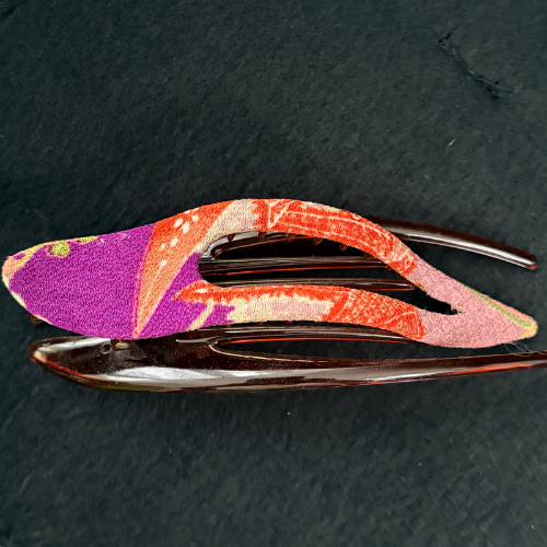 Handmade Thai Cotton Hair Clip – Strong Clasp Purple