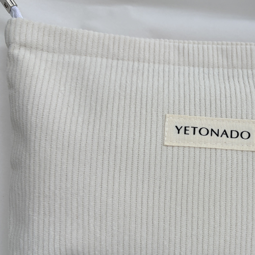 Corduroy Velvet Makeup Bag - White