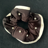 Pearl Satin Scrunchie - Black