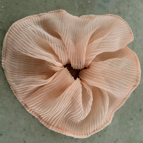 Oversized Korean Pleated Scrunchie - Pink