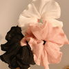 Oversized Korean Pleated Scrunchie - Black