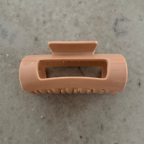 Pince à cheveux en silicone souple - Pêche 