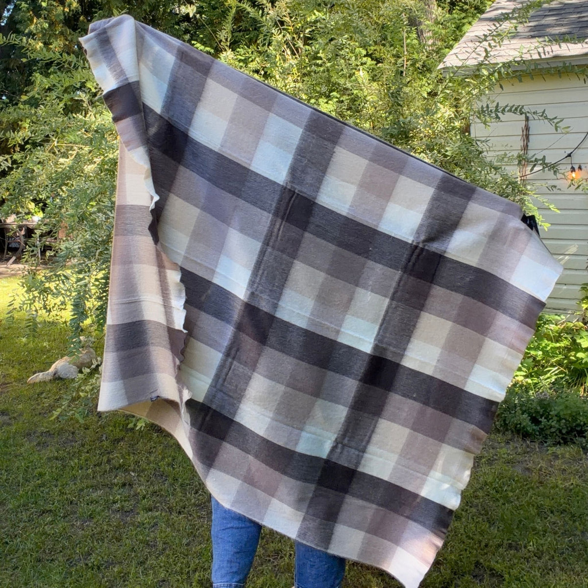 Alpaca Large Throw Blanket - Walnut Check