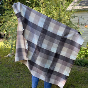 Alpaca Large Throw Blanket - Walnut Check