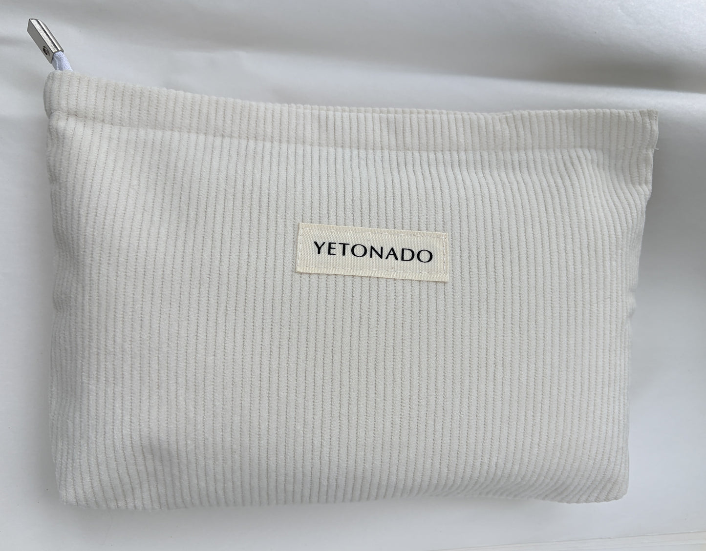 Corduroy Velvet Makeup Bag - White