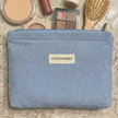 Corduroy Velvet Makeup Bag - Blue