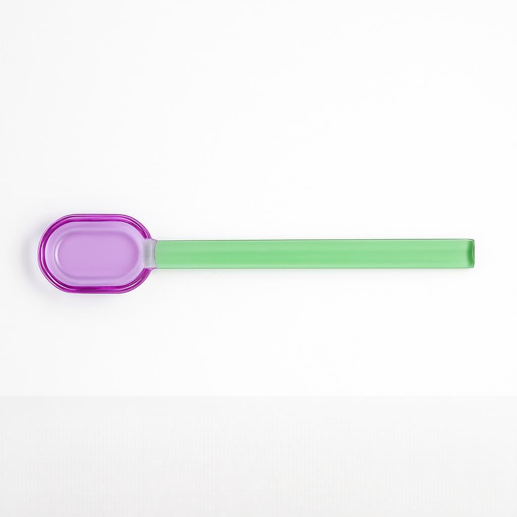 Glass Spoon - Green & Purple (Sets of 1, 2 & 4)