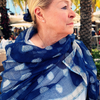 Lotus Kota Cotton Scarf — Hand Block-Printed Indigo