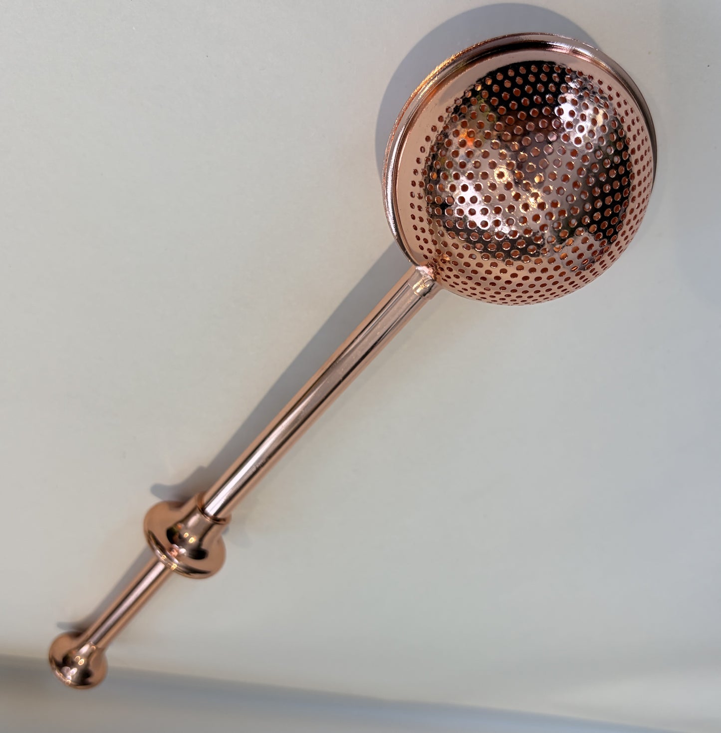 Ball Shape Tea Infuser with Push Handle - Stainless Steel Loose Leaf Strainer (Rose gold)